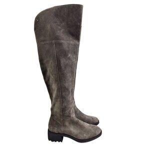 Vince Camuto Jorshie Women's Boots Over  Knee Grey Suede Equestrian Size 6 NEW
